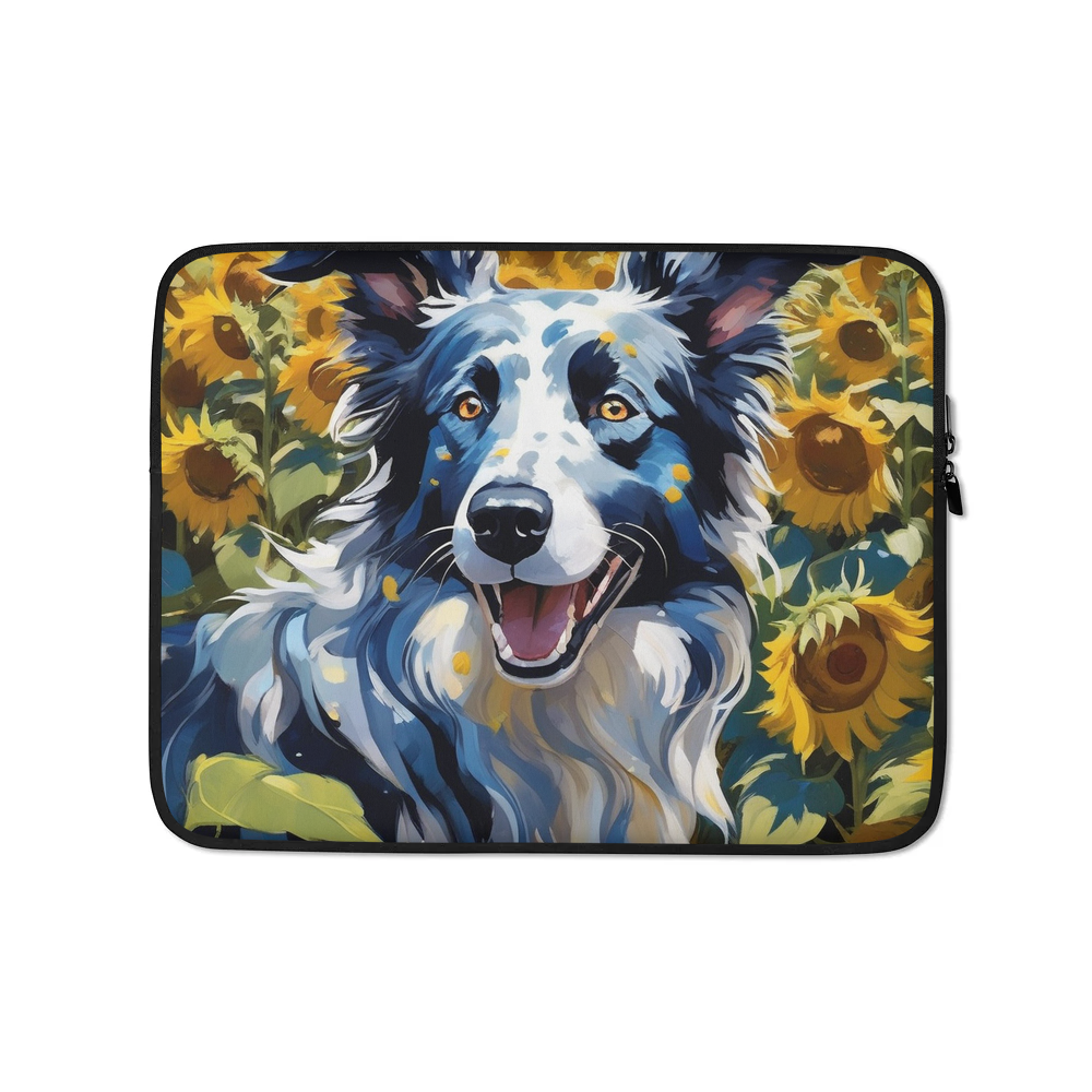 PugMug Custom Blue Merle Border Collie Laptop Sleeve