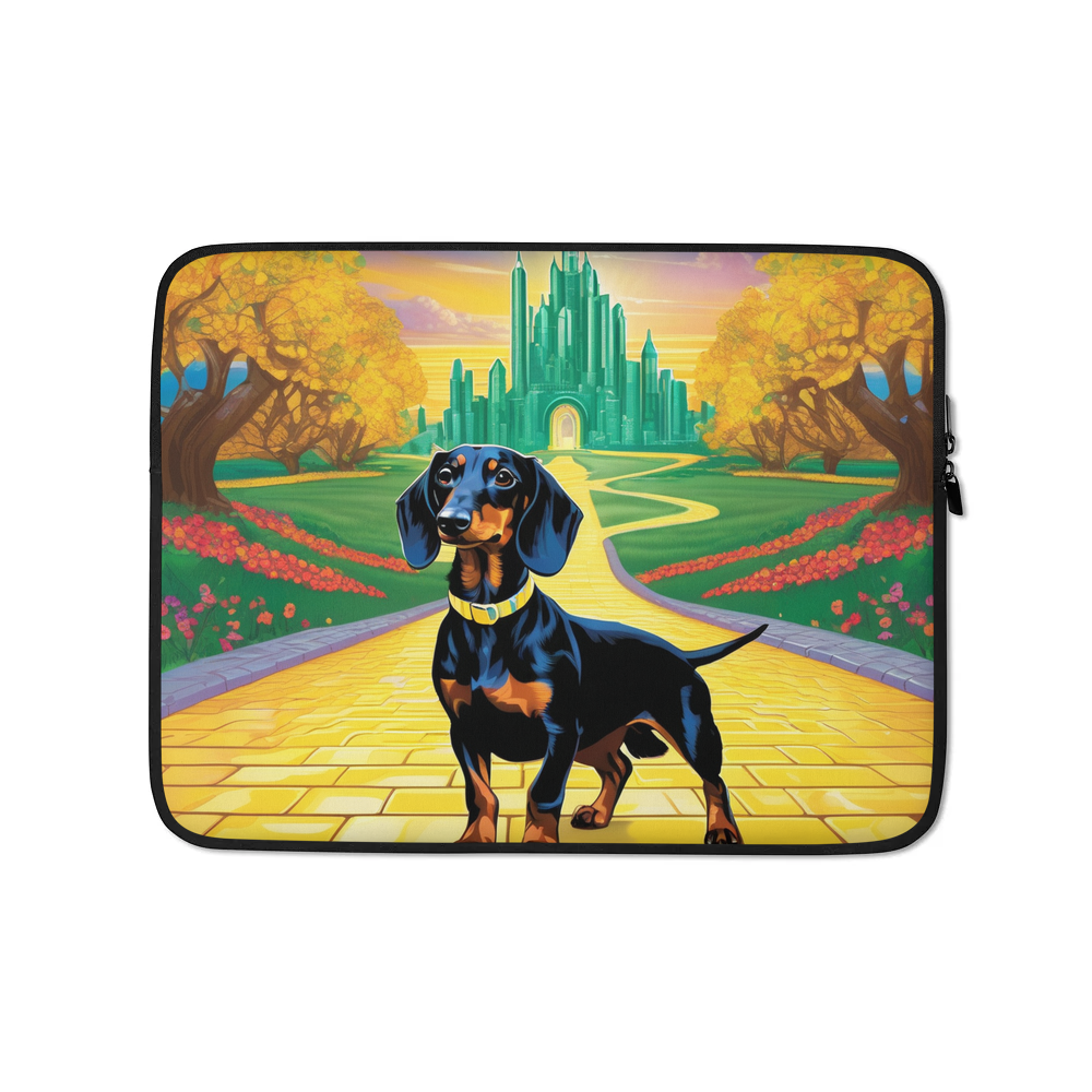 PugMug Custom Black Dachshund Laptop Sleeve