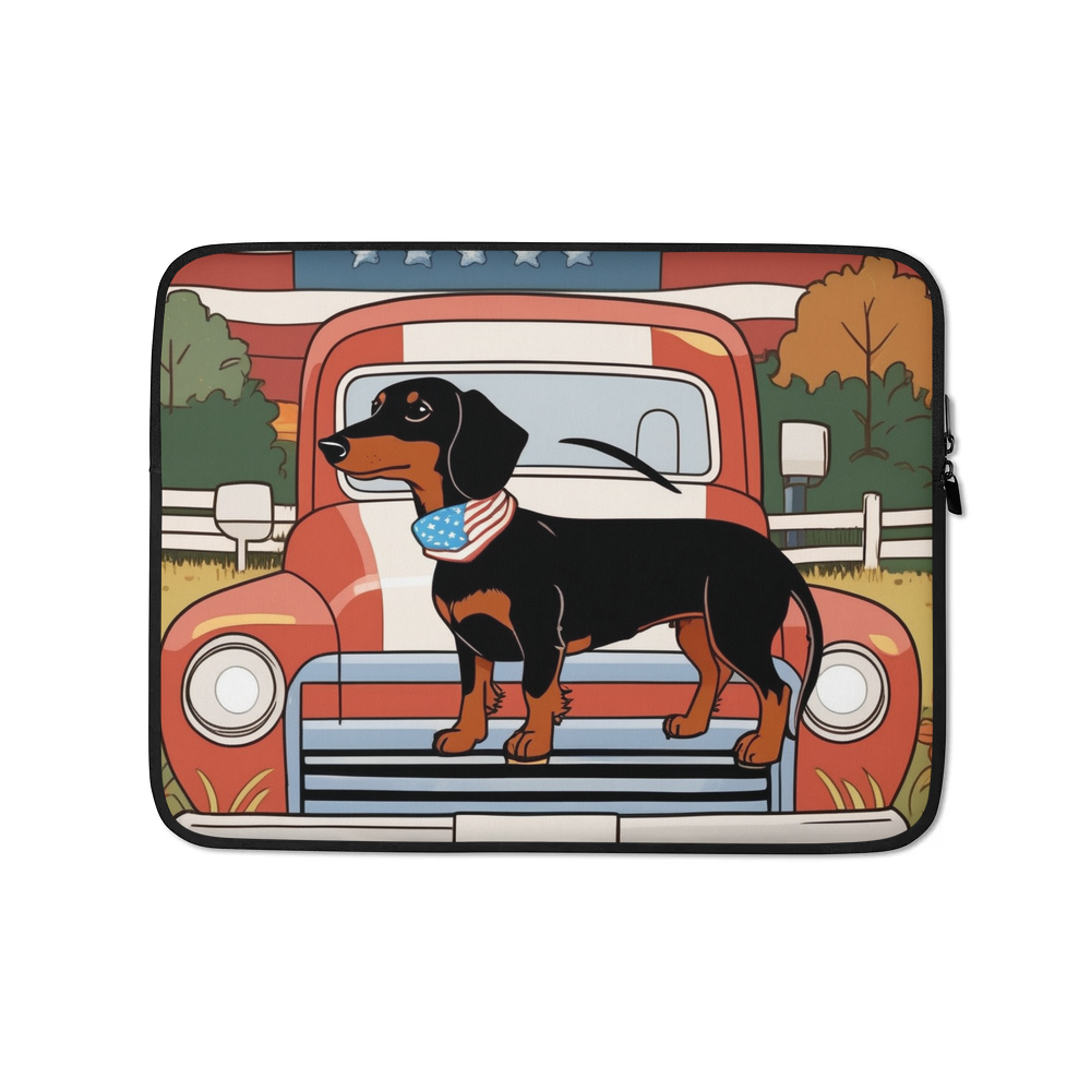PugMug Custom Black Dachshund Laptop Sleeve