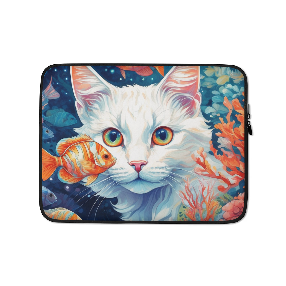 PugMug Custom White Companion Cat Laptop Sleeve