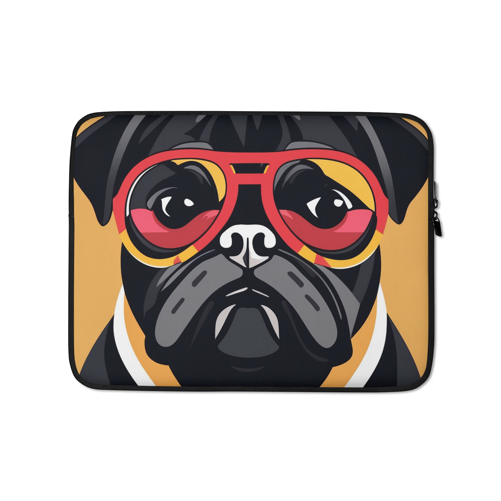 PugMug Custom Black Pug Laptop Sleeve