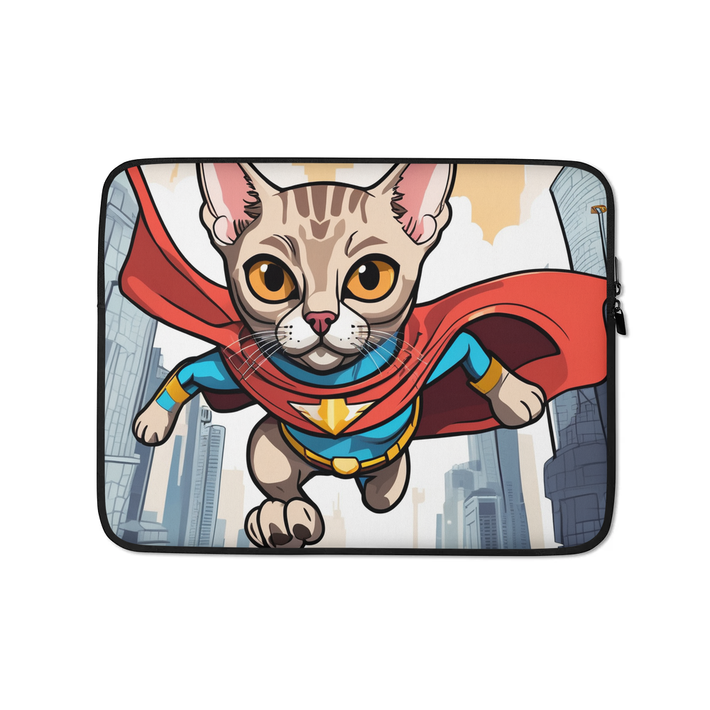 PugMug Custom Tabby Devon Rex Cat Laptop Sleeve