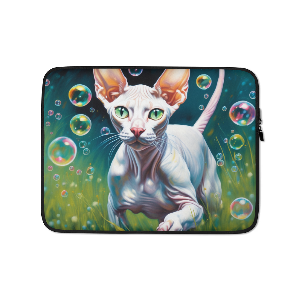 PugMug Custom White Sphynx Cat Laptop Sleeve