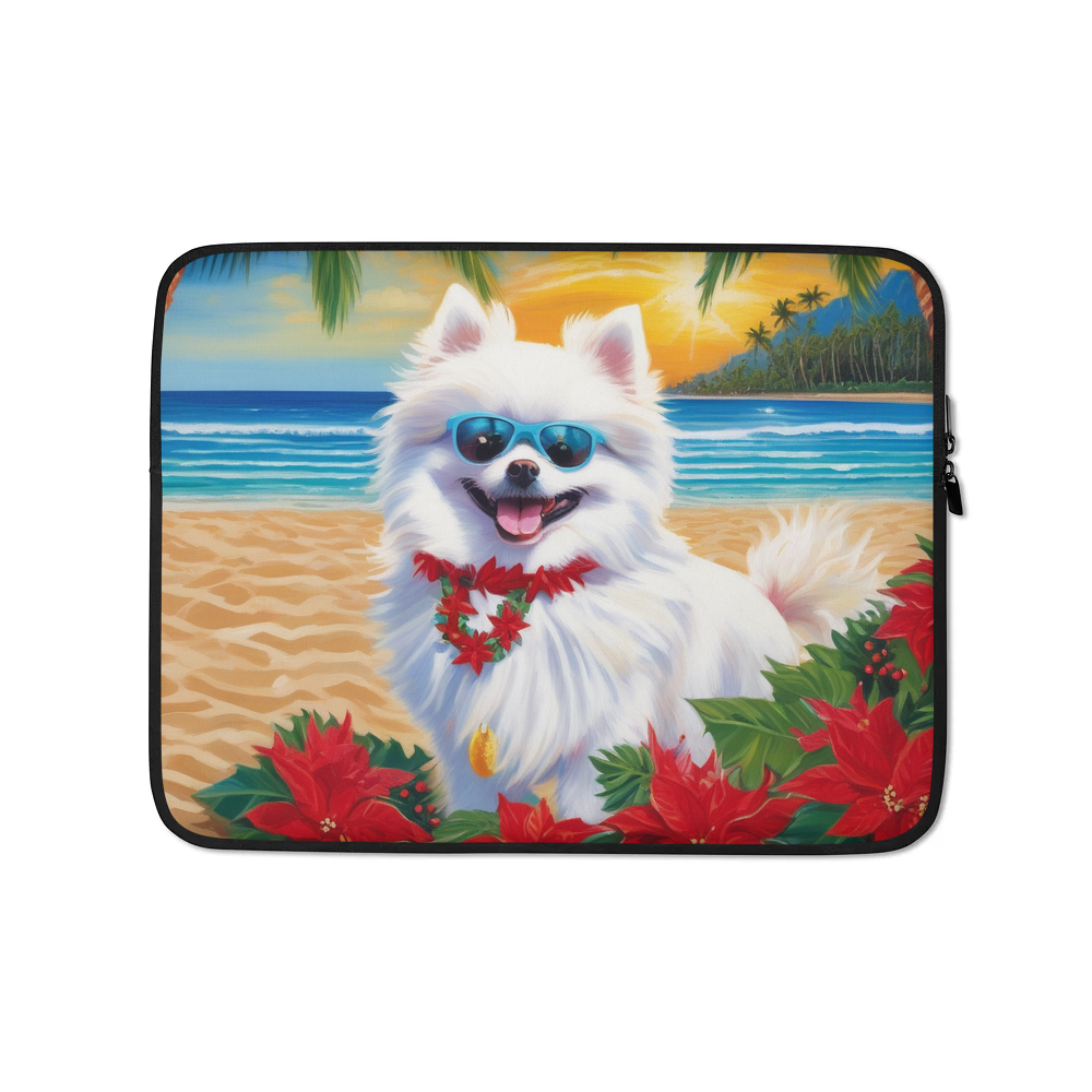 PugMug Custom White Pomeranian Laptop Sleeve