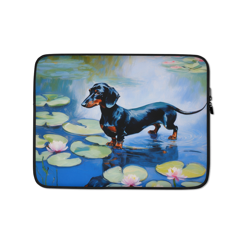 PugMug Custom Black Dachshund Laptop Sleeve