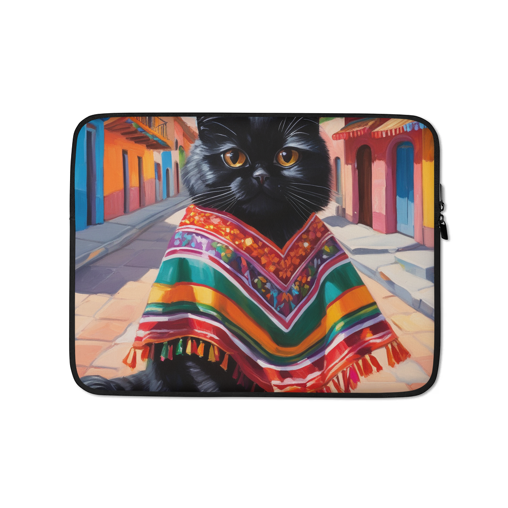 PugMug Custom Black Persian Cat Laptop Sleeve