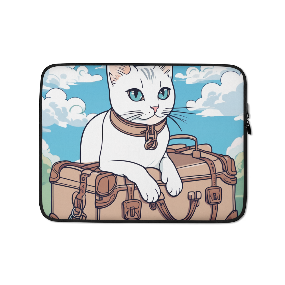 PugMug Custom White Companion Cat Laptop Sleeve