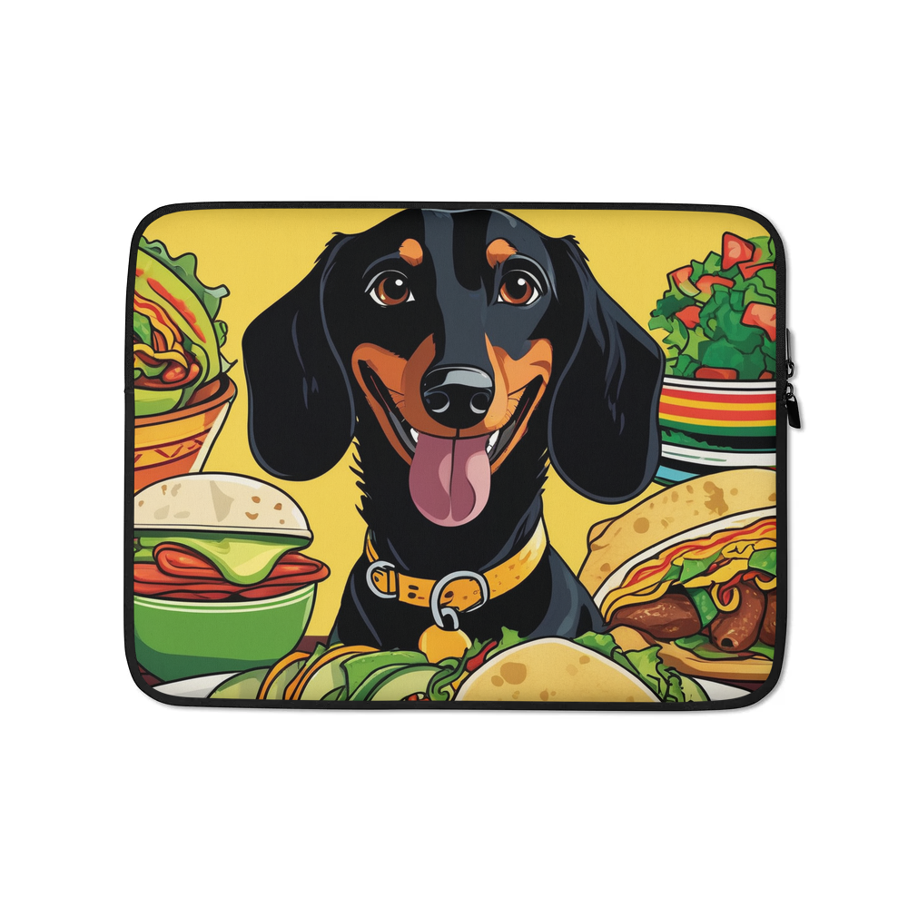 PugMug Custom Black Dachshund Laptop Sleeve