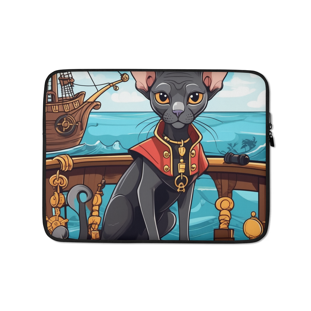 PugMug Custom Black Sphynx Cat Laptop Sleeve