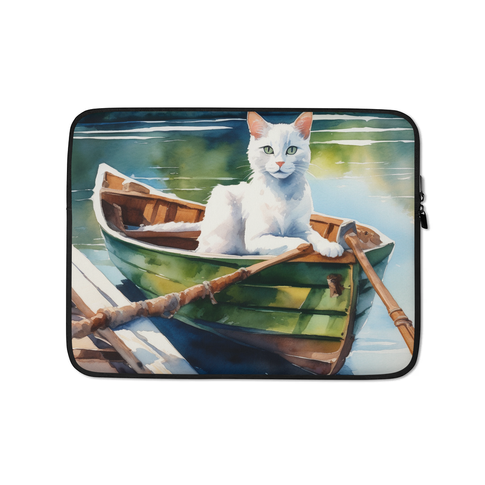 PugMug Custom White Companion Cat Laptop Sleeve