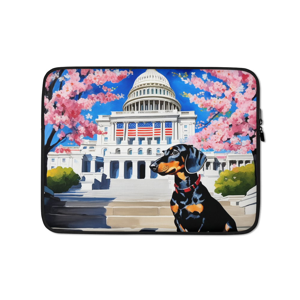 PugMug Custom Black Dachshund Laptop Sleeve