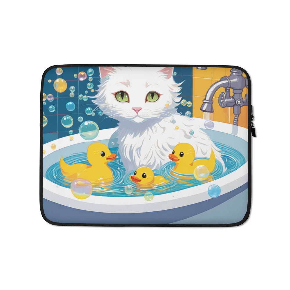 PugMug Custom White Companion Cat Laptop Sleeve