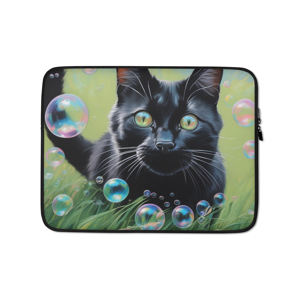 PugMug Custom Black Companion Cat Laptop Sleeve