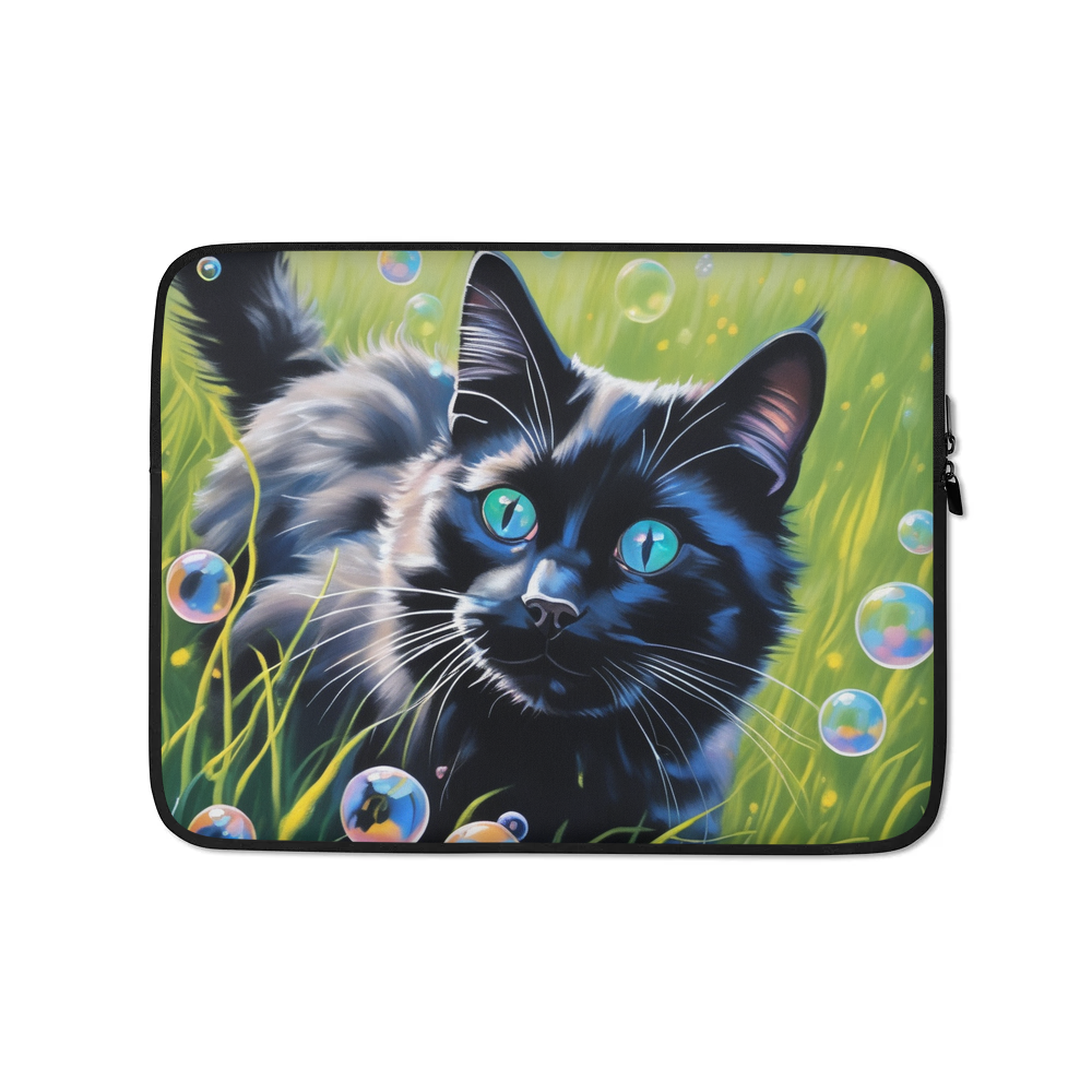 PugMug Custom Black Ragdoll Cat Laptop Sleeve