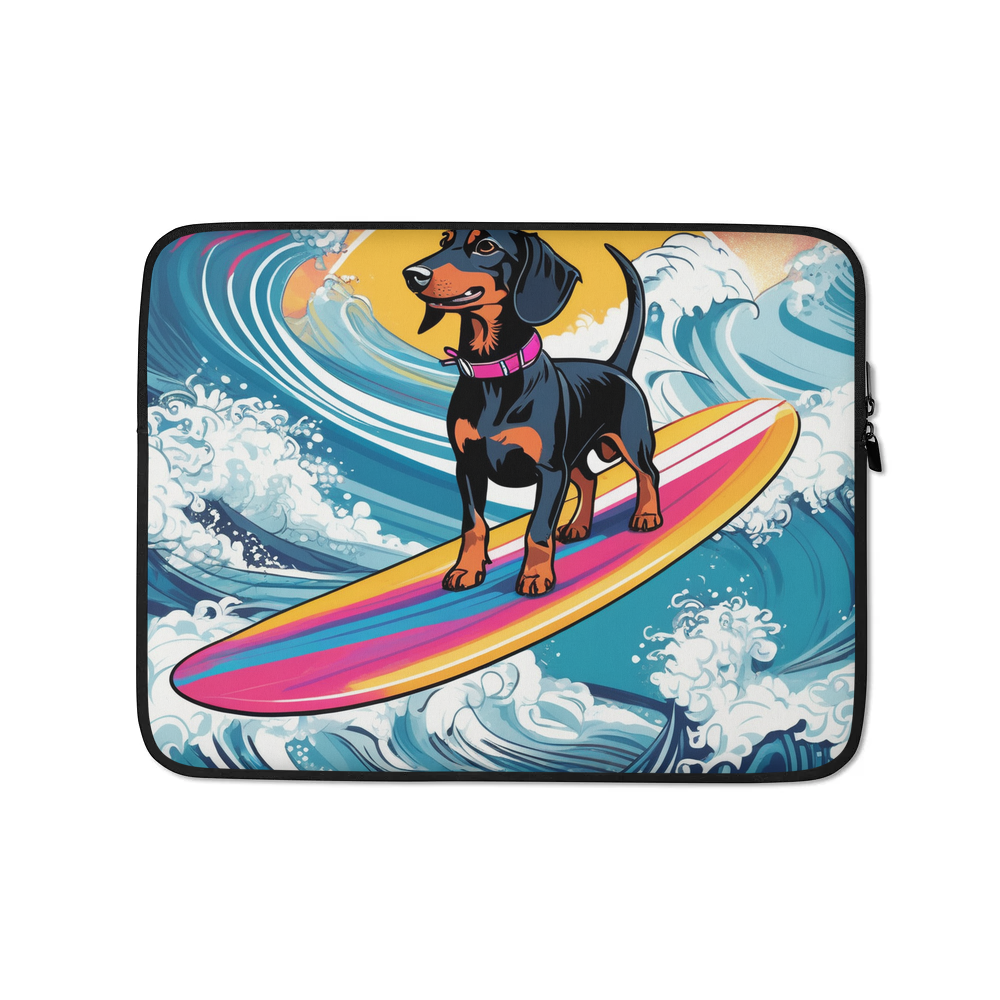 PugMug Custom Black Dachshund Laptop Sleeve