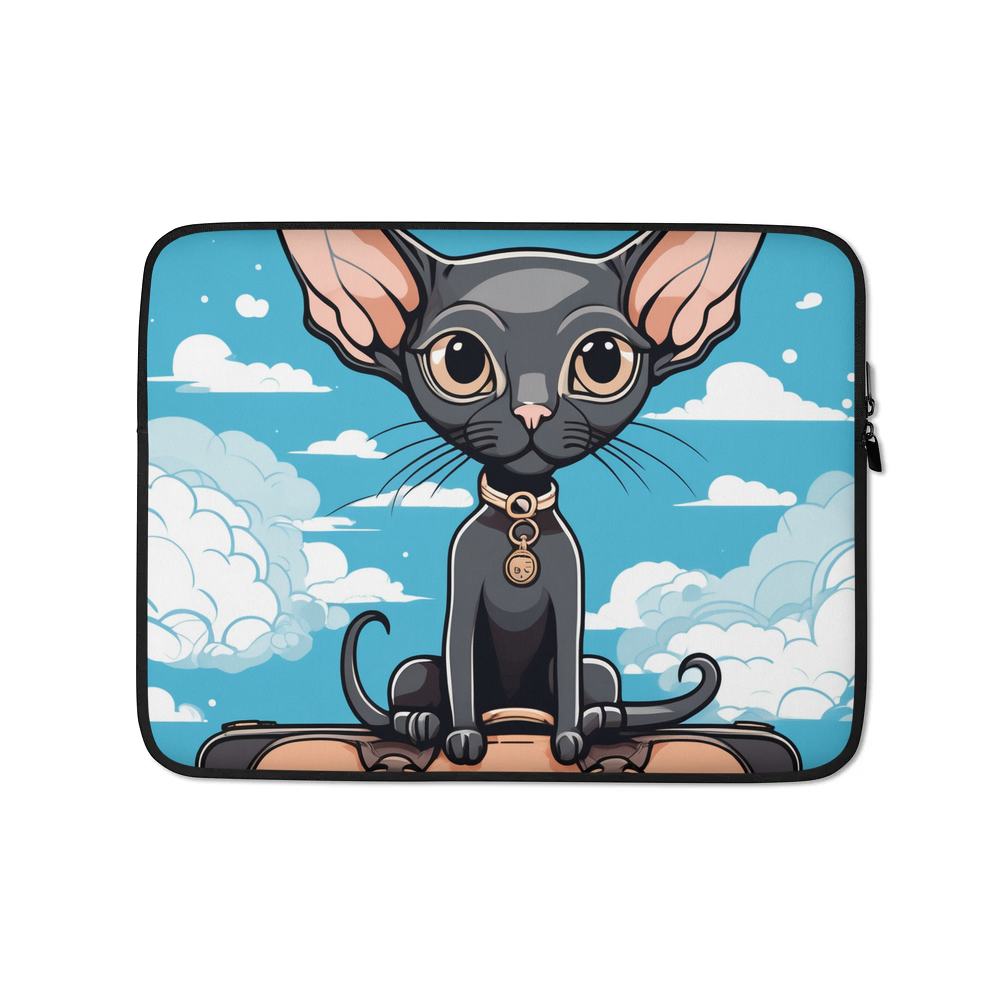 PugMug Custom Black Sphynx Cat Laptop Sleeve