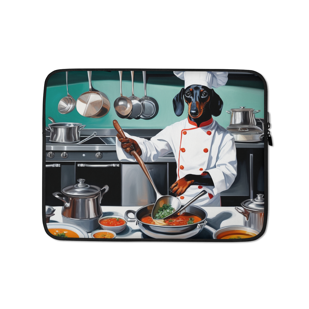 PugMug Custom Black Dachshund Laptop Sleeve