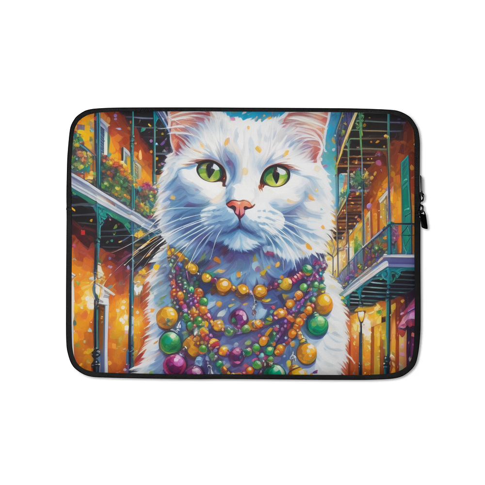 PugMug Custom White Companion Cat Laptop Sleeve