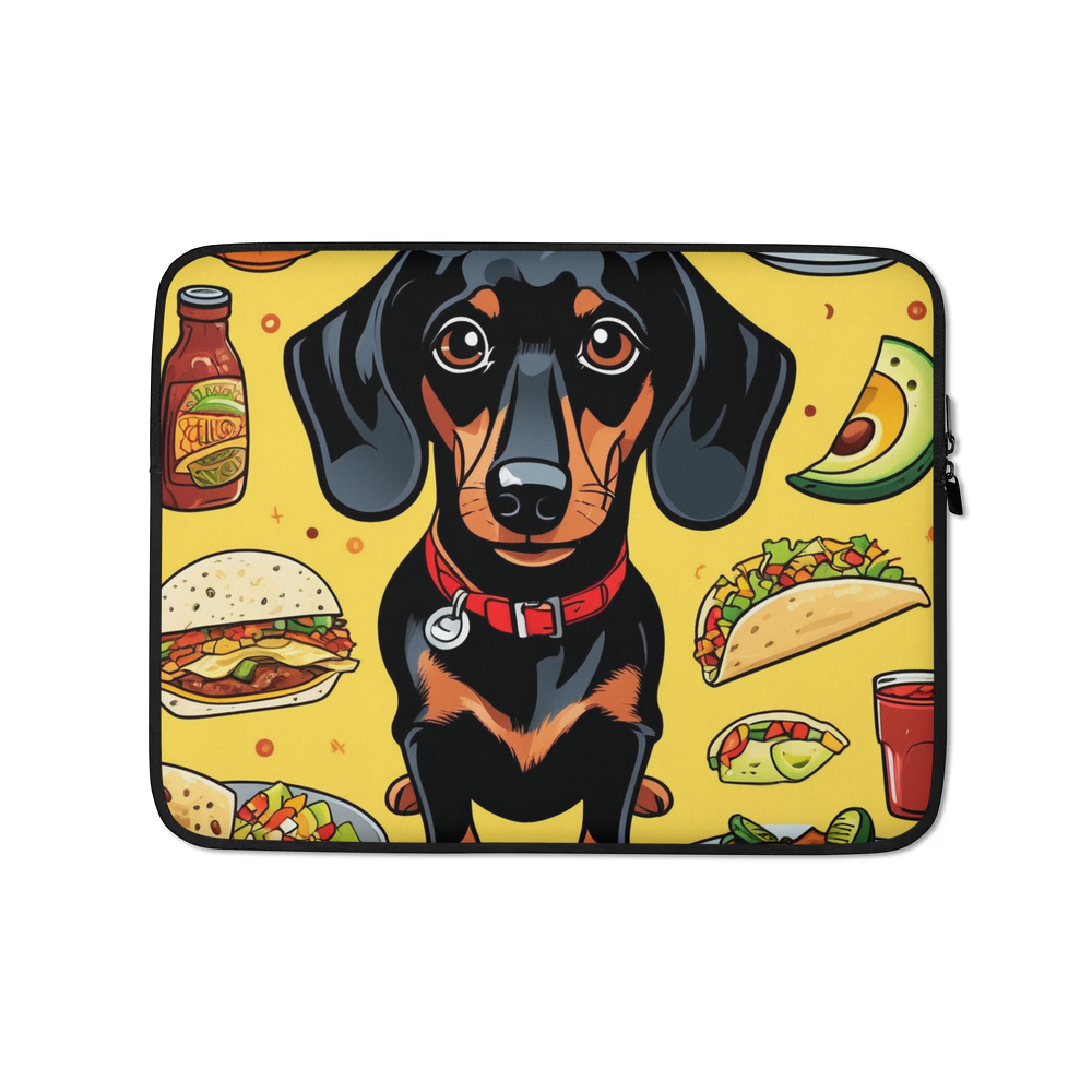 PugMug Custom Black Dachshund Laptop Sleeve