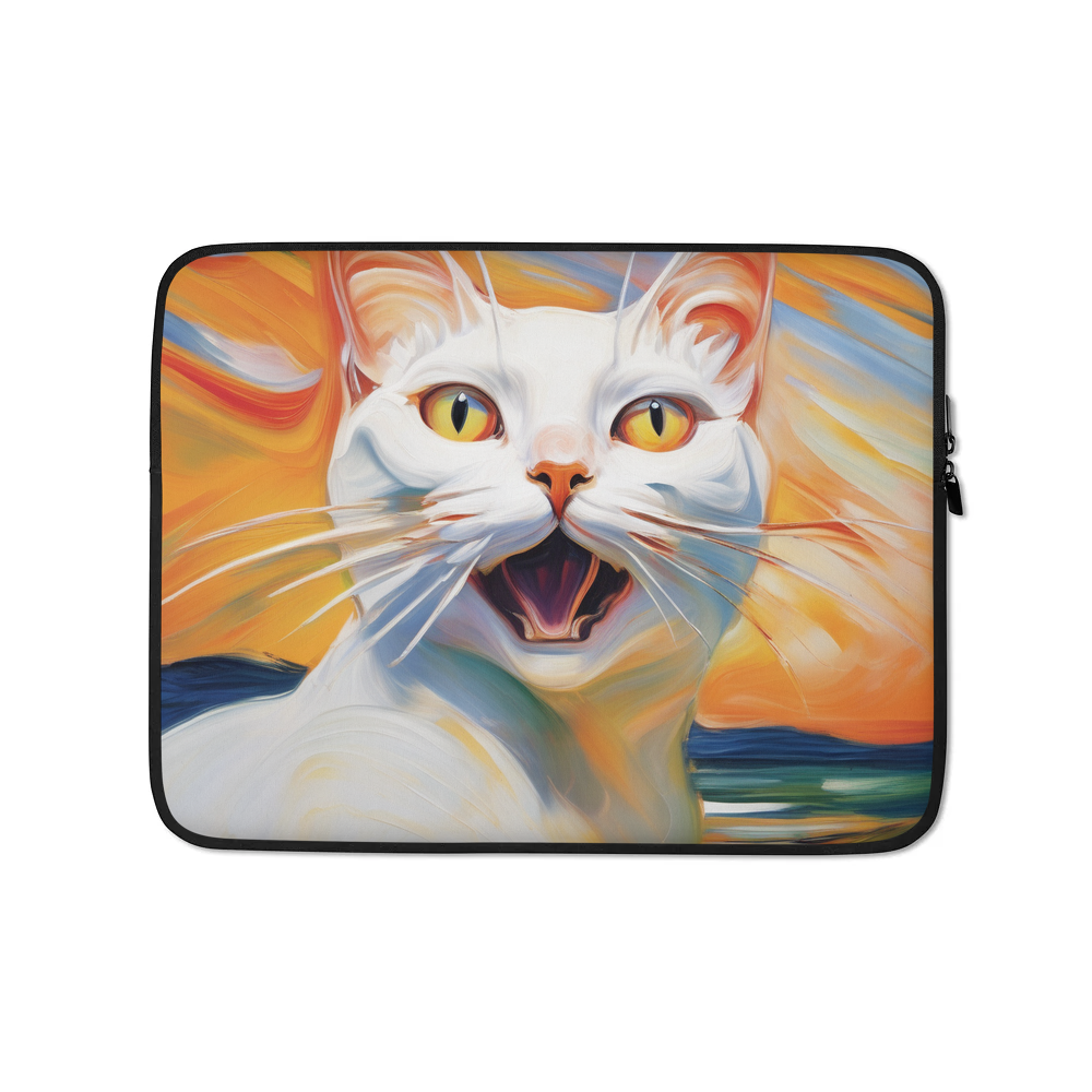 PugMug Custom White Companion Cat Laptop Sleeve