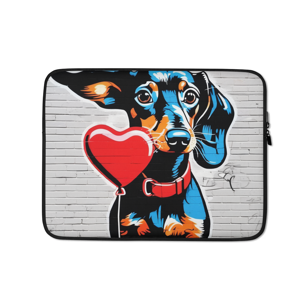 PugMug Custom Black Dachshund Laptop Sleeve