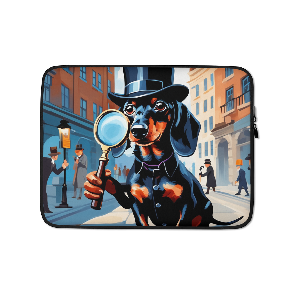 PugMug Custom Black Dachshund Laptop Sleeve