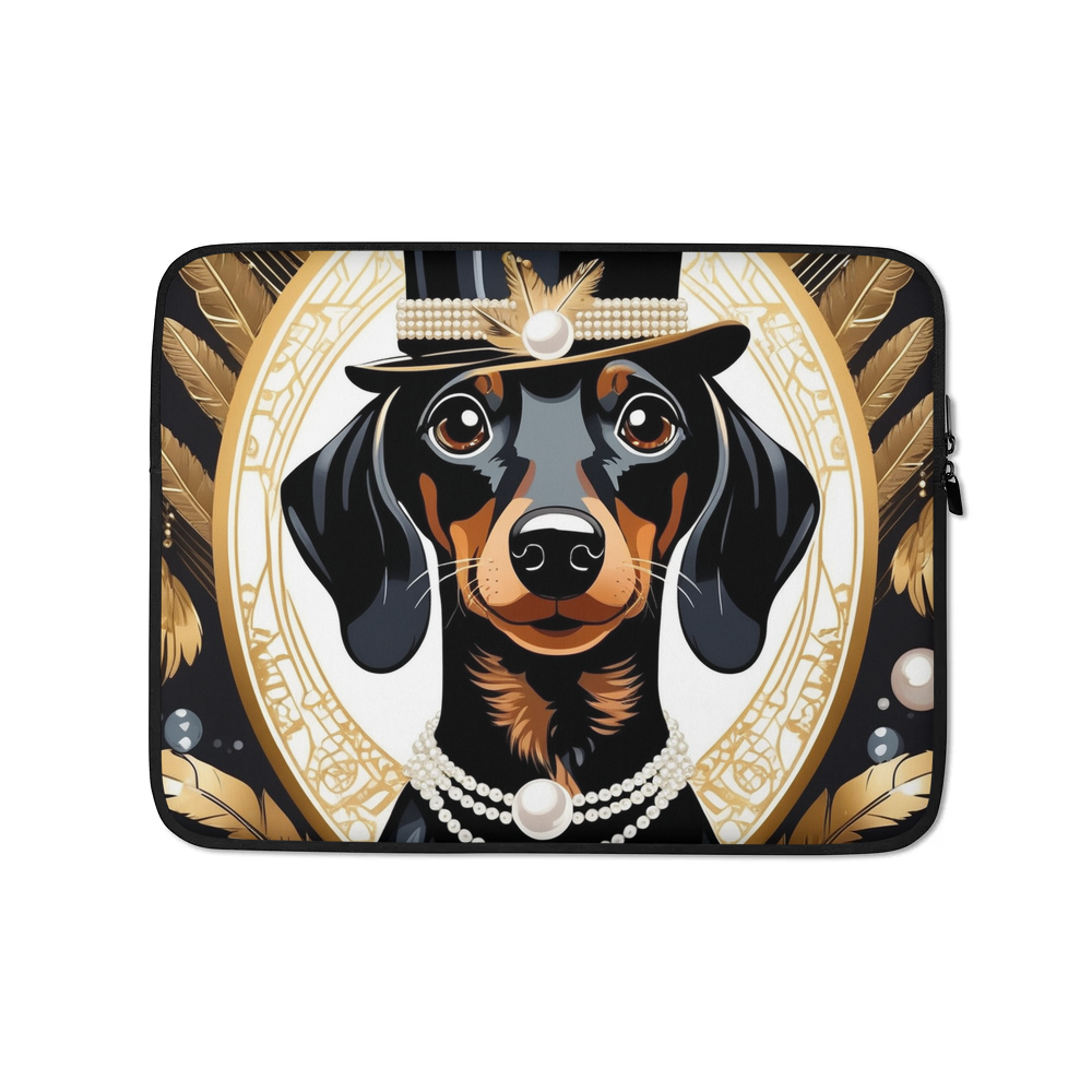 PugMug Custom Black Dachshund Laptop Sleeve