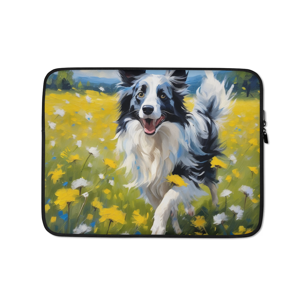 PugMug Custom Blue Merle Border Collie Laptop Sleeve