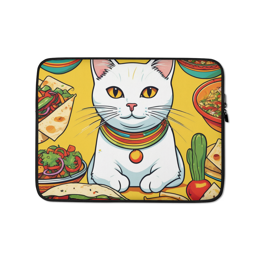 PugMug Custom White Companion Cat Laptop Sleeve