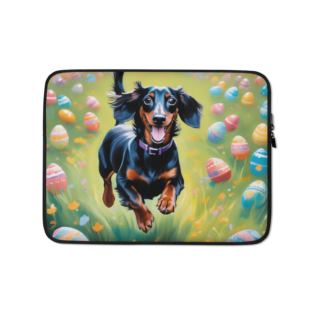 PugMug Custom Black Dachshund Laptop Sleeve