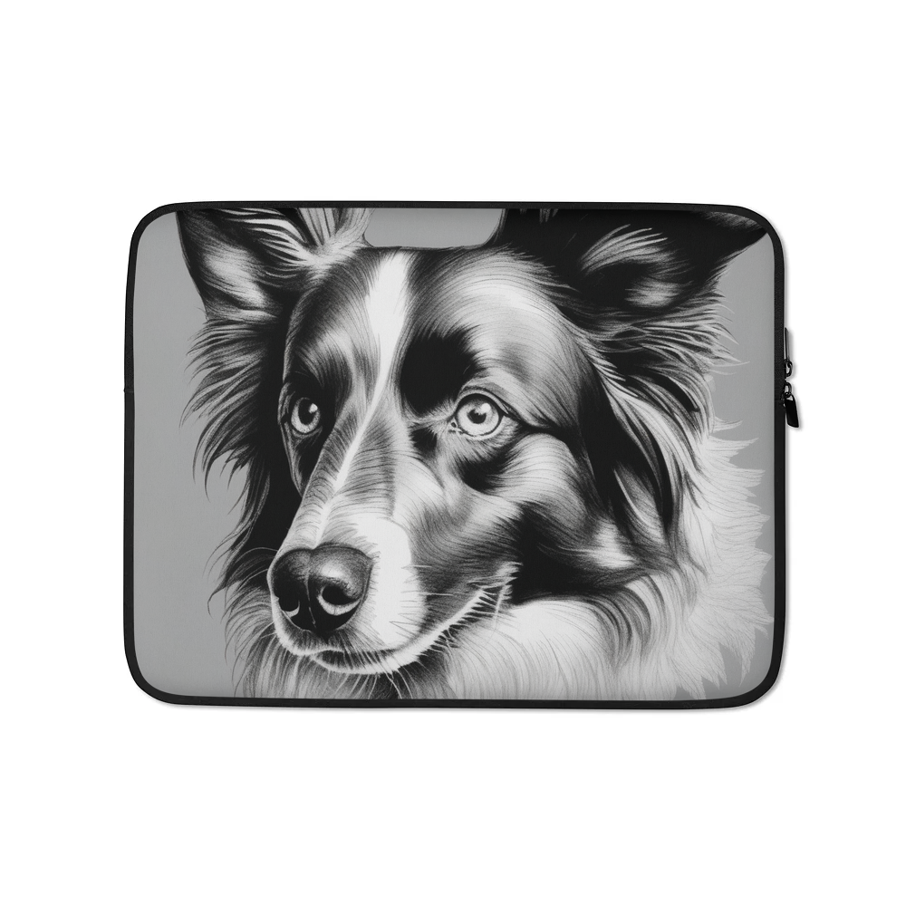PugMug Custom Blue Merle Border Collie Laptop Sleeve