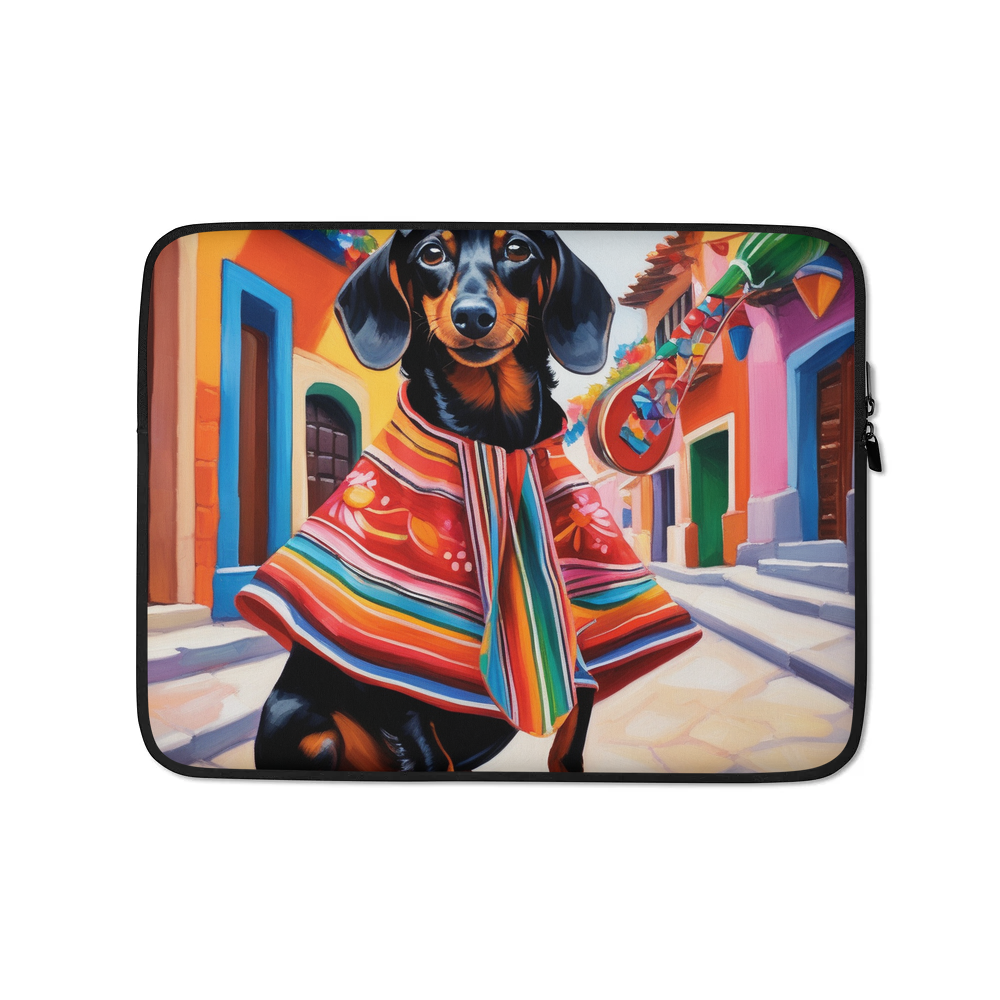 PugMug Custom Black Dachshund Laptop Sleeve