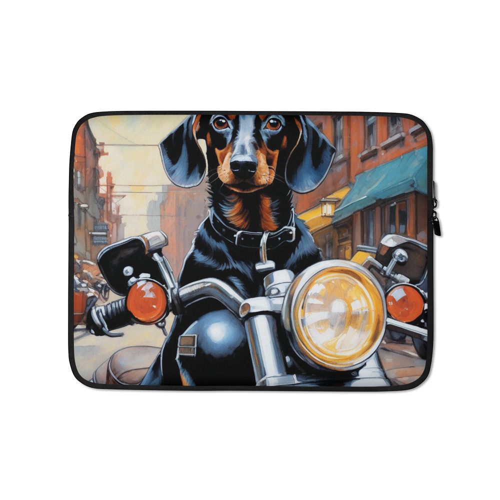 PugMug Custom Black Dachshund Laptop Sleeve