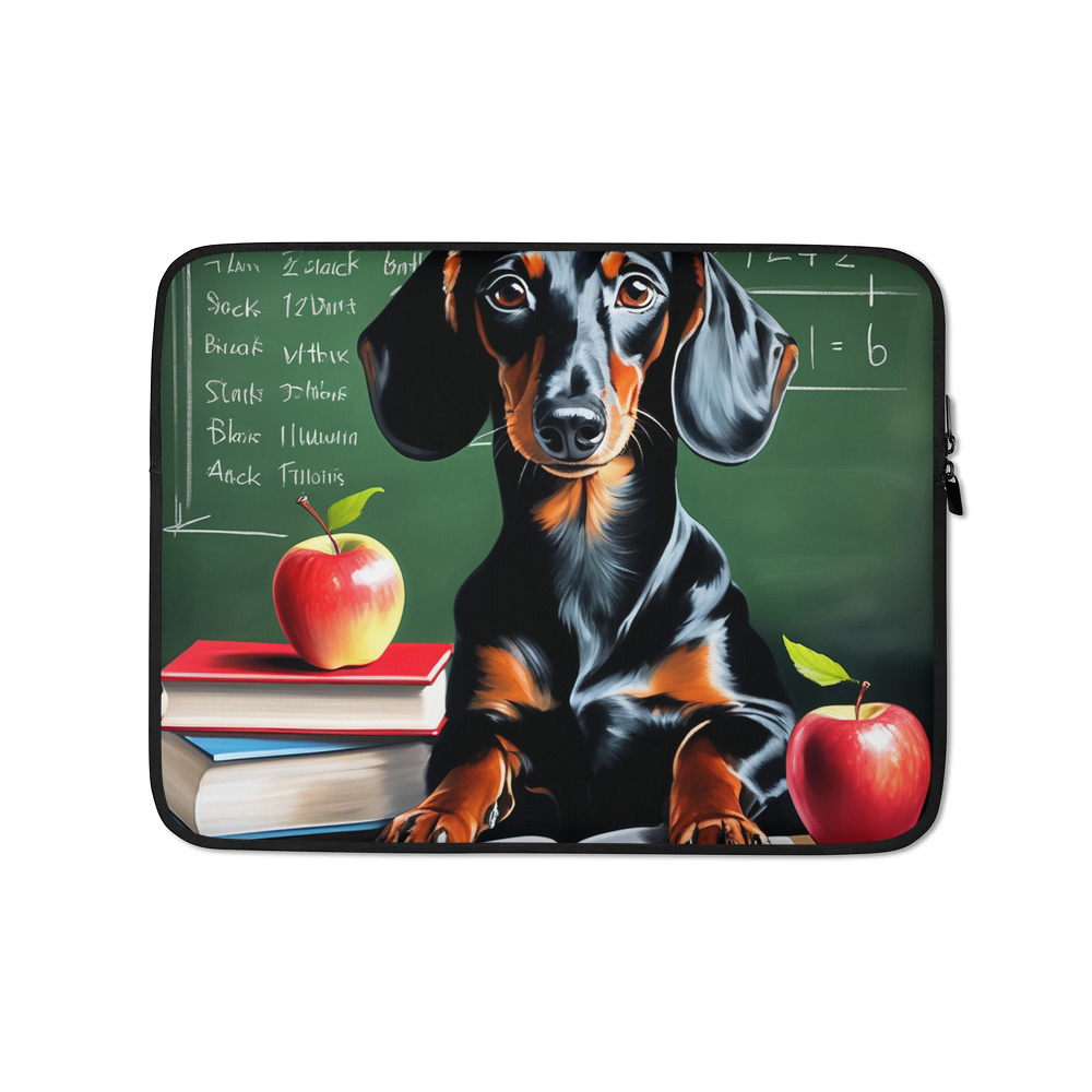 PugMug Custom Black Dachshund Laptop Sleeve