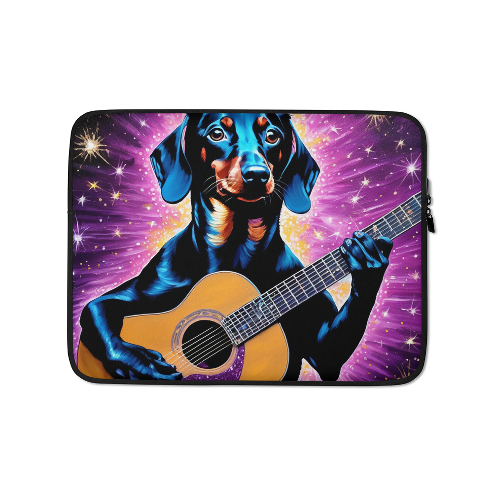 PugMug Custom Black Dachshund Laptop Sleeve