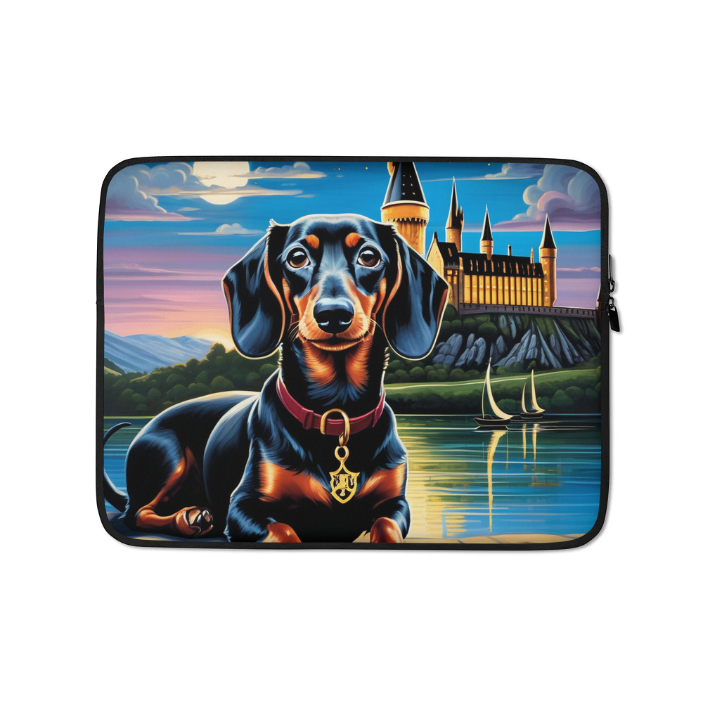 PugMug Custom Black Dachshund Laptop Sleeve