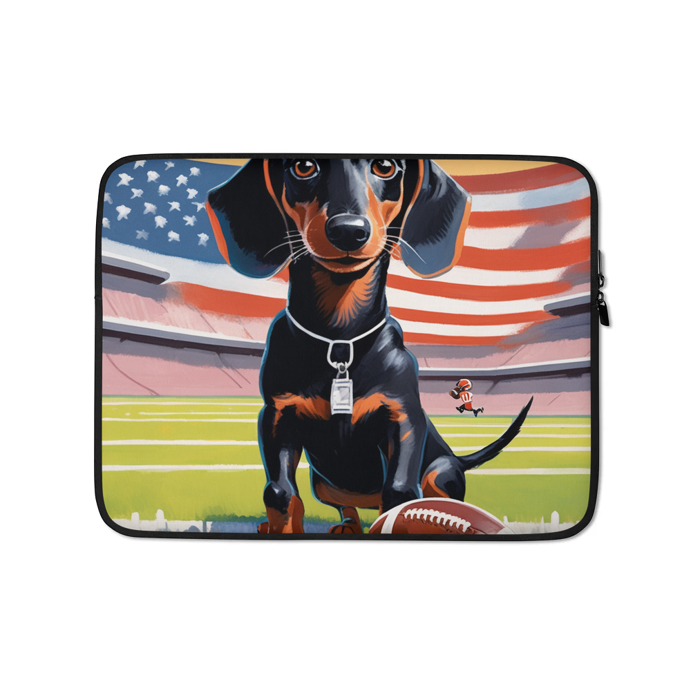 PugMug Custom Black Dachshund Laptop Sleeve