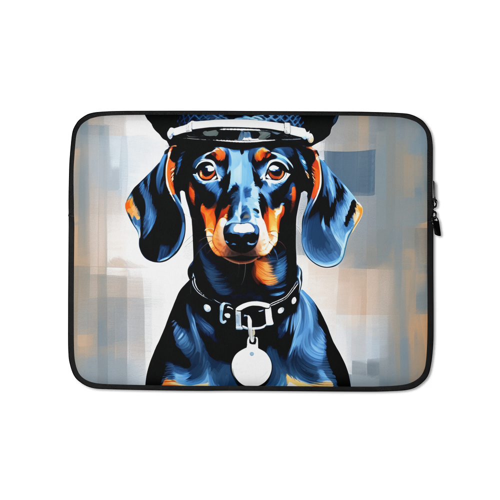 PugMug Custom Black Dachshund Laptop Sleeve