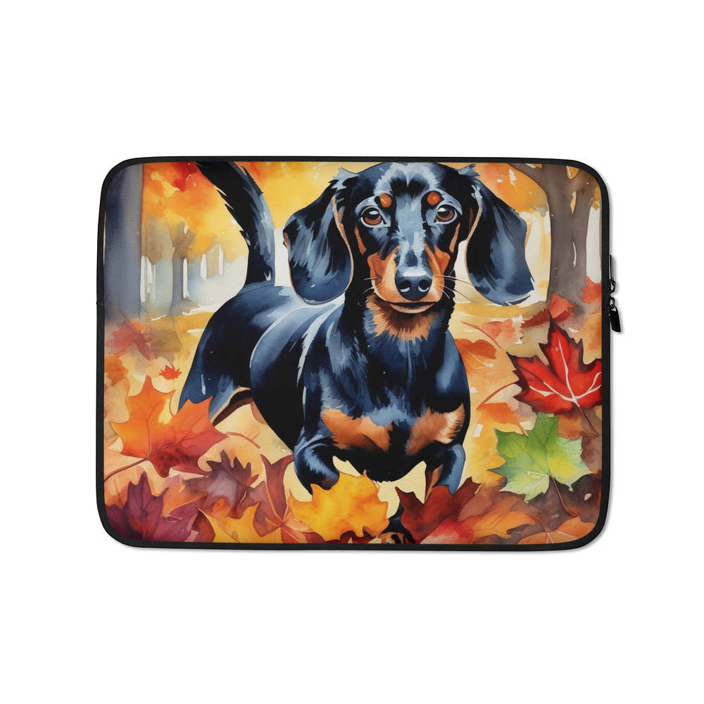 PugMug Custom Black Dachshund Laptop Sleeve