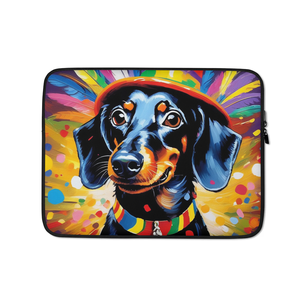 PugMug Custom Black Dachshund Laptop Sleeve