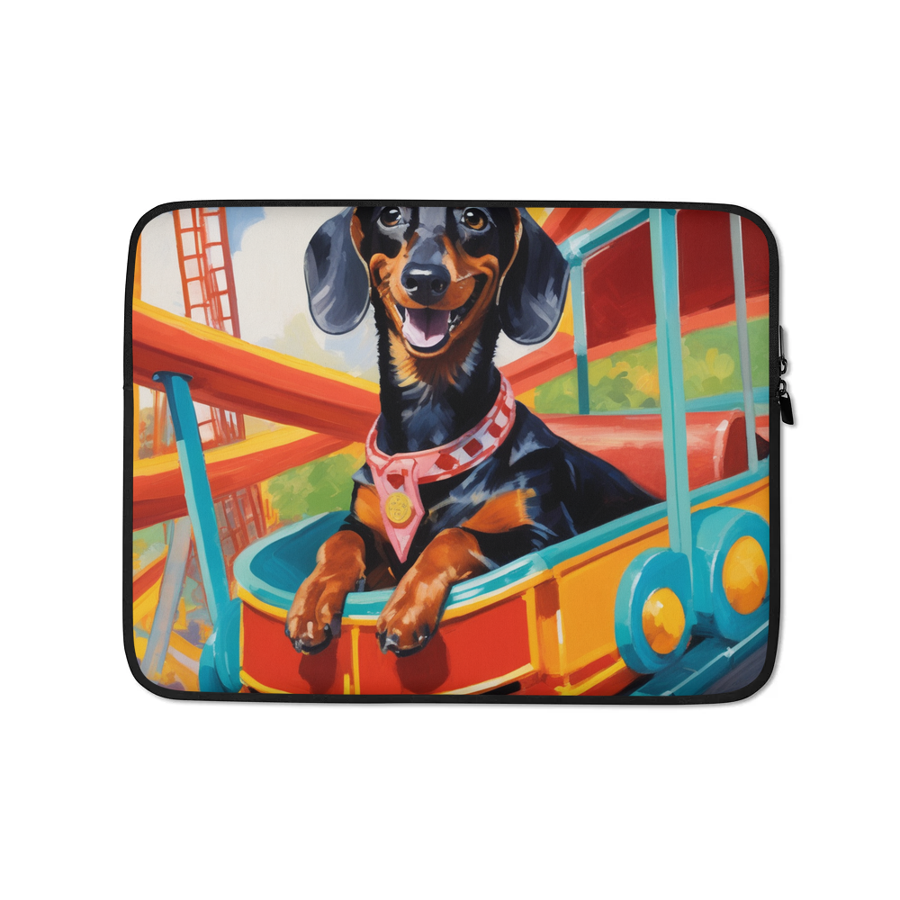 PugMug Custom Black Dachshund Laptop Sleeve