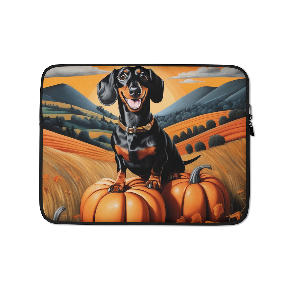 PugMug Custom Black Dachshund Laptop Sleeve