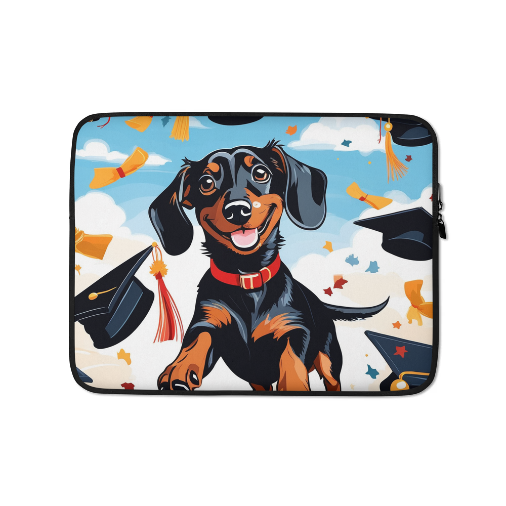 PugMug Custom Black Dachshund Laptop Sleeve