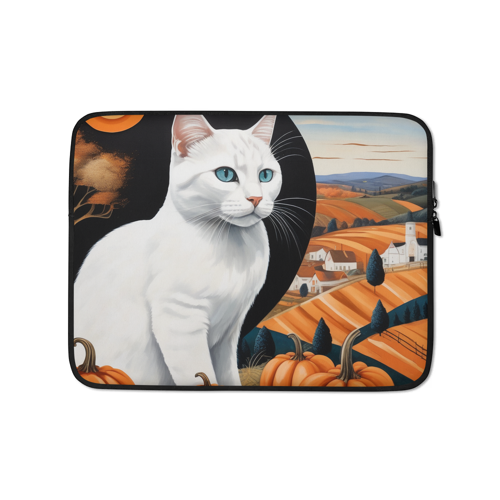 PugMug Custom White Companion Cat Laptop Sleeve