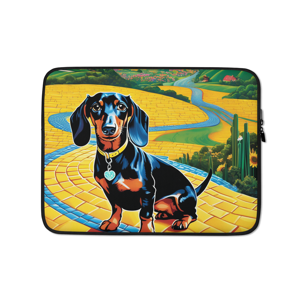 PugMug Custom Black Dachshund Laptop Sleeve