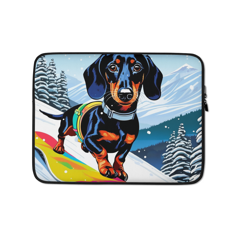 PugMug Custom Black Dachshund Laptop Sleeve