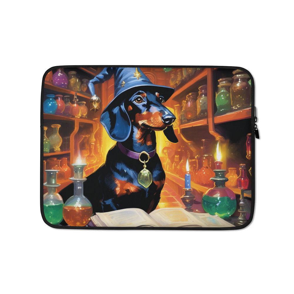 PugMug Custom Black Dachshund Laptop Sleeve
