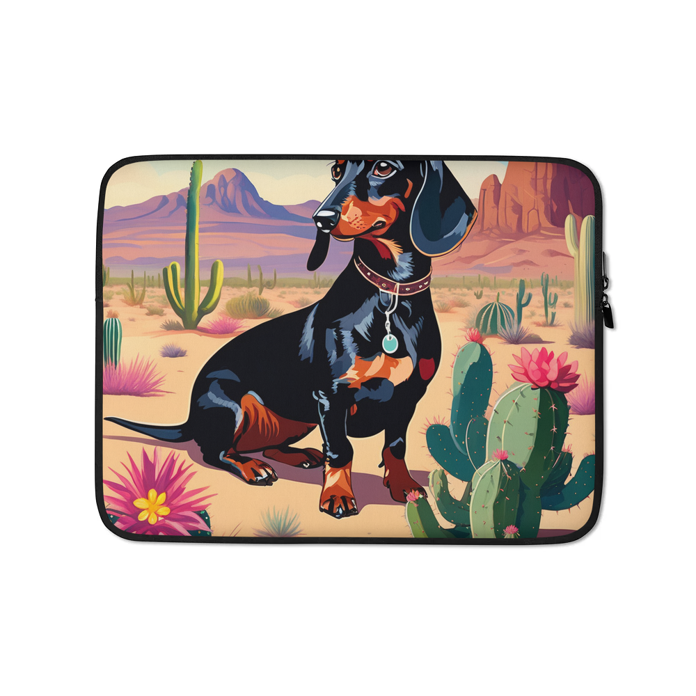 PugMug Custom Black Dachshund Laptop Sleeve