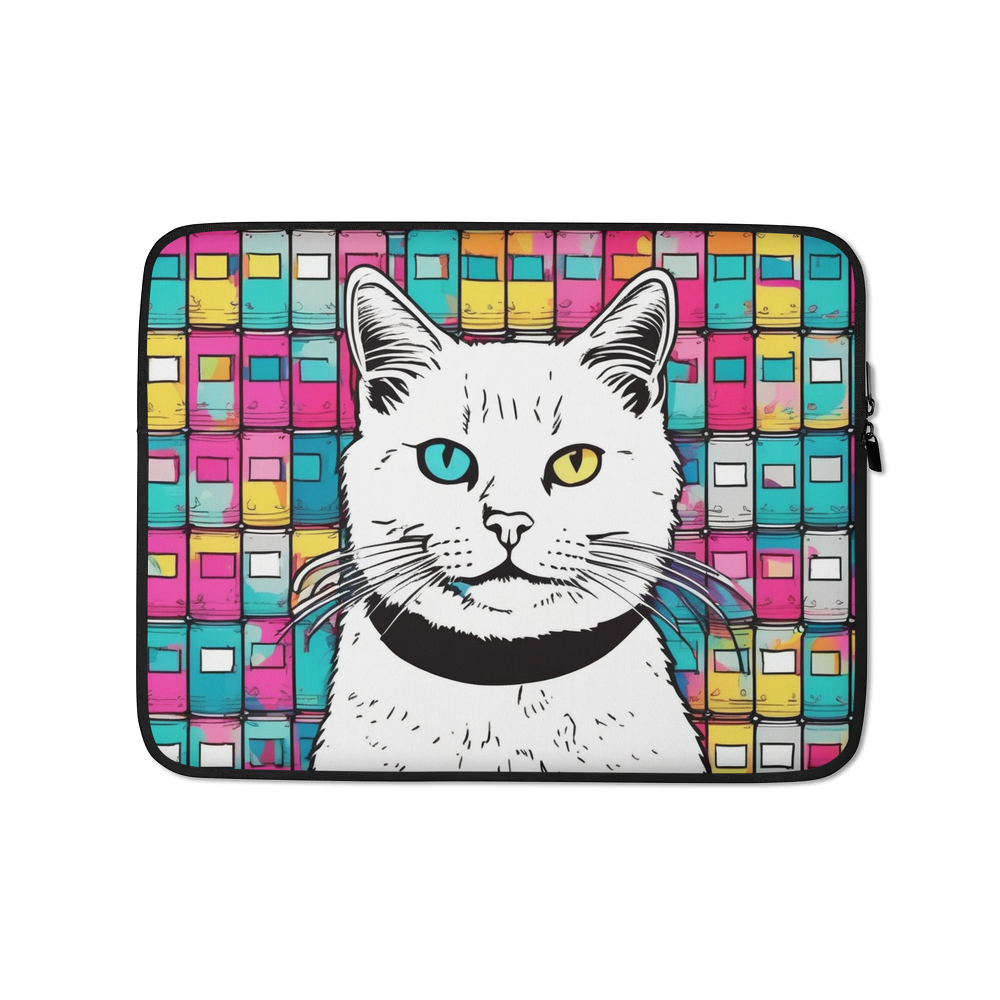 PugMug Custom White Companion Cat Laptop Sleeve