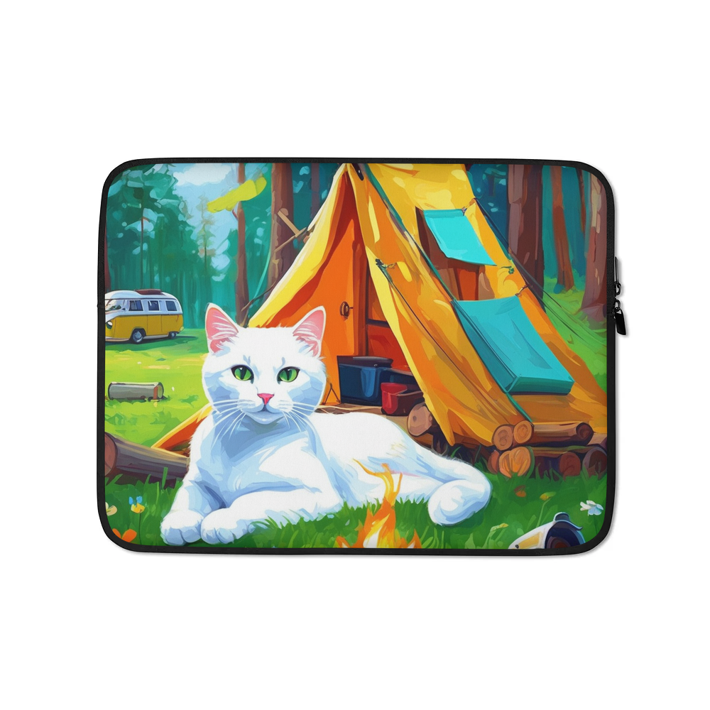 PugMug Custom White Companion Cat Laptop Sleeve